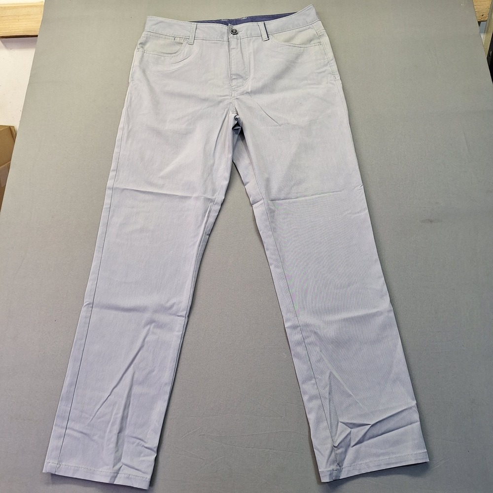 Johnnie-O Mens Cloudbreak Pants 32x30 Blue Grey JMPA1200 Straight Bamboo Blend